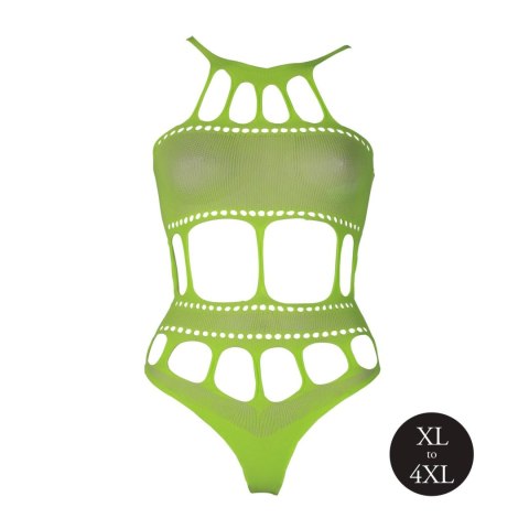 Body z greckim dekoltem Ouch neonowa zieleń XL XXXXL