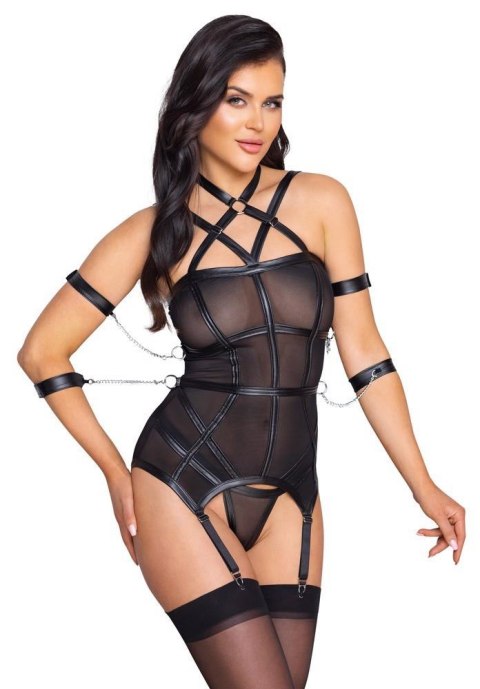 Komplet bielizny bondage Cottelli Bondage z 4 kajdankami