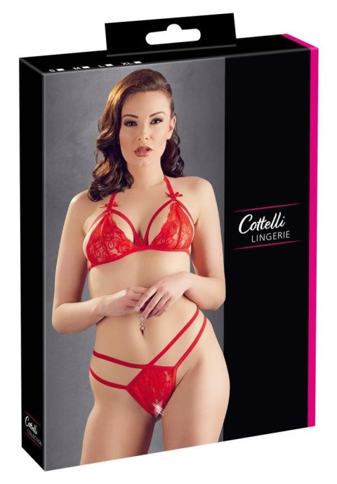 Komplet bielizny koronkowej Cottelli LINGERIE czerwony L
