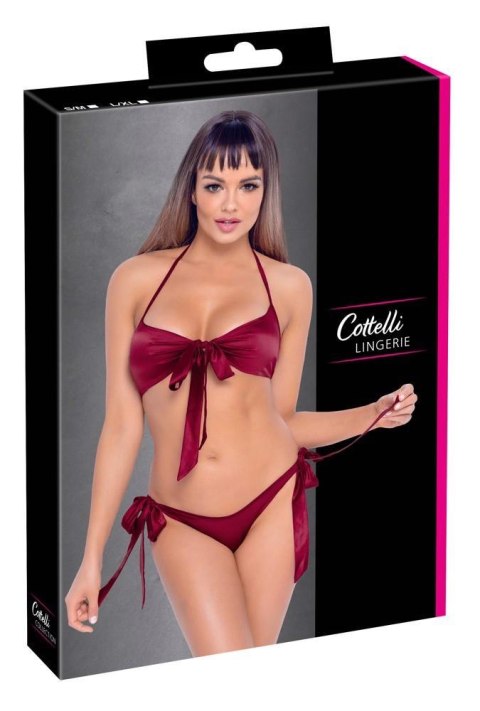 Komplet bielizny z kokardkami Cottelli LINGERIE czerwony S/M