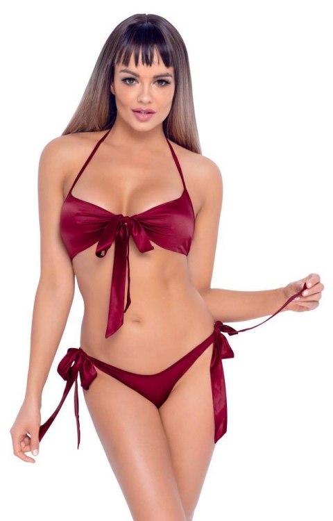 Komplet bielizny z kokardkami Cottelli LINGERIE czerwony S/M