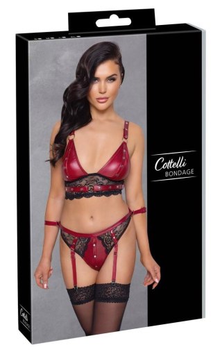 Komplet bondage Cottelli BONDAGE czerwony z paskami na kostki