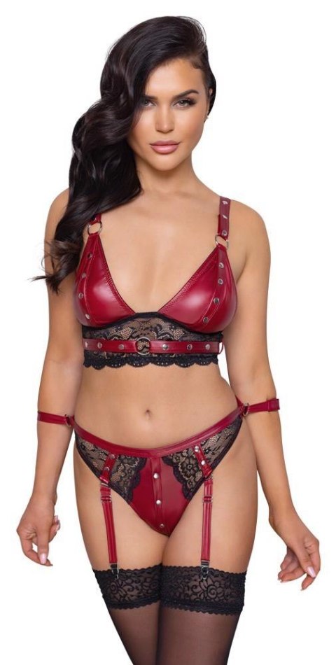 Komplet bondage Cottelli BONDAGE czerwony z paskami na kostki