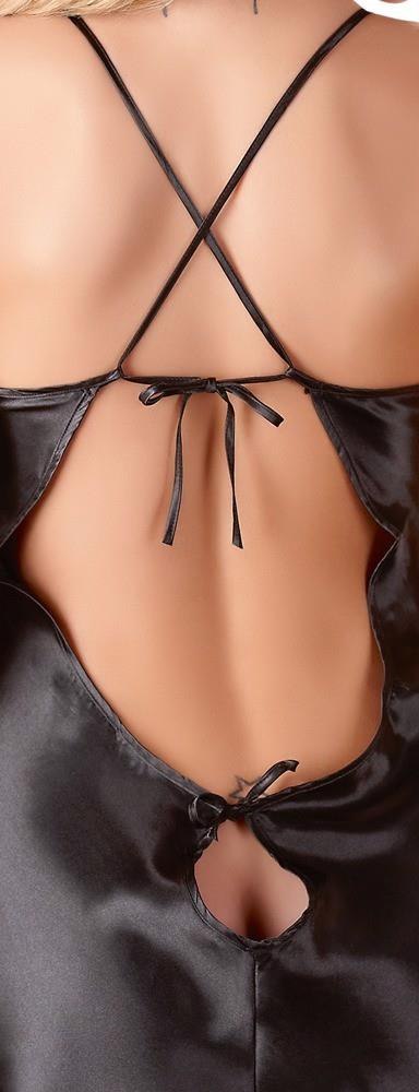 Koszulka nocna satynowa Cottelli LINGERIE czarna M