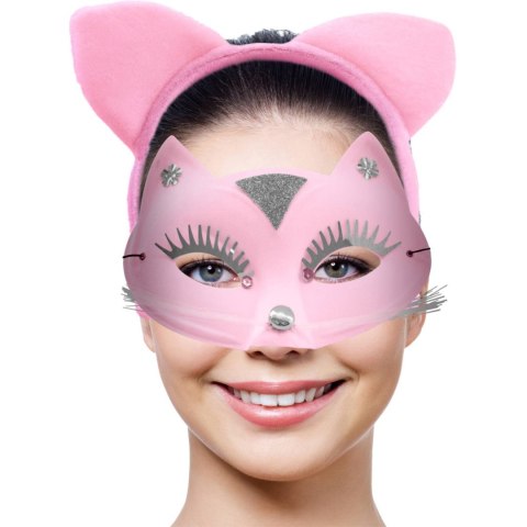 Maska roleplay Kitty Set Kinky Pleasure różowa uniwersalna