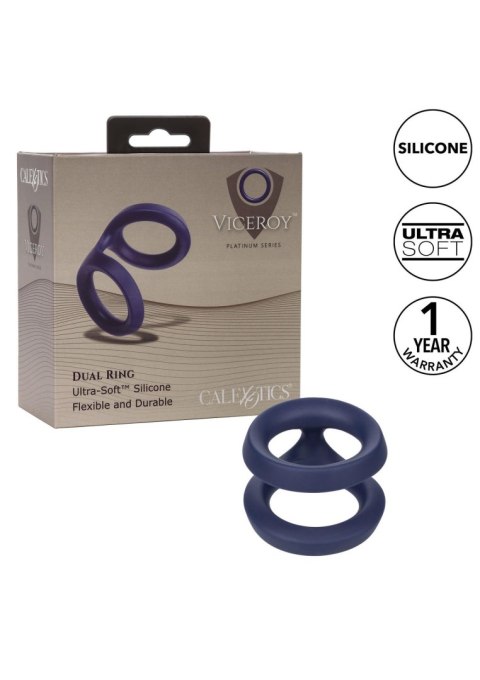 Pierścień erekcyjny Viceroy Dual Ring silikonowy niebieski