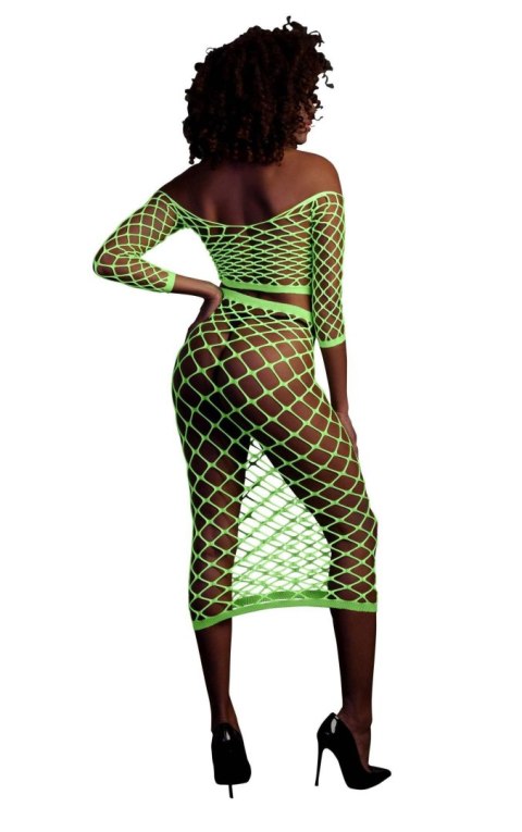 Komplet bielizny Ouch neonowy zielony XS/XL