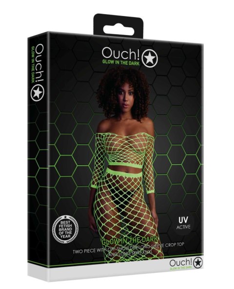 Komplet bielizny Ouch neonowy zielony XS/XL