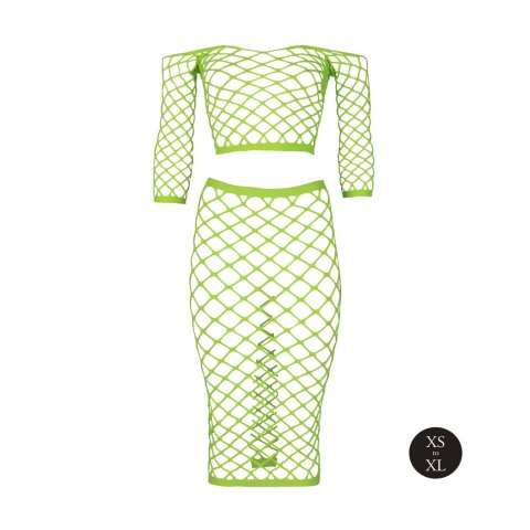 Komplet bielizny Ouch neonowy zielony XS/XL