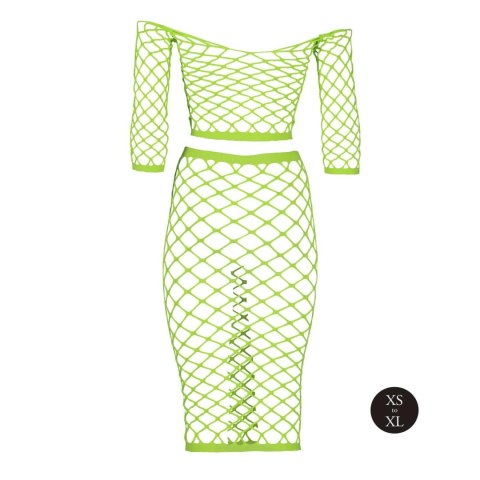 Komplet bielizny Ouch neonowy zielony XS/XL