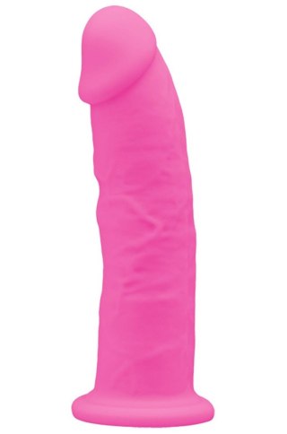 Realistyczne dildo silikonowe Silexd różowe świecące 15 cm