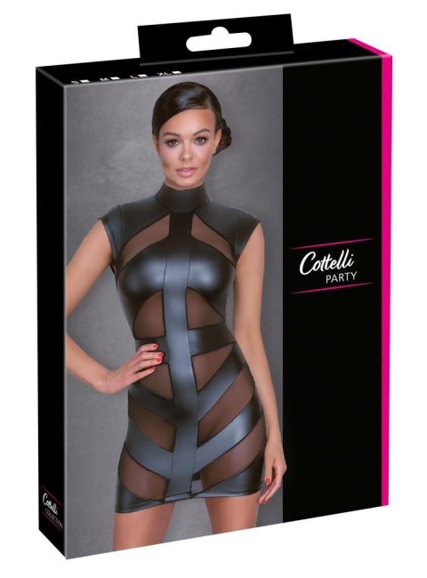 Sukienka krótka Cottelli PARTY czarna XL z powernetem