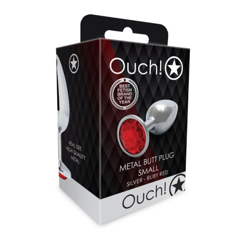 Korek analny z okrągłym klejnotem Ouch mały 6 cm