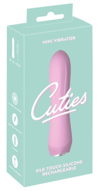 Mini wibrator Cuties Rose silikonowy różowy USB 14 cm