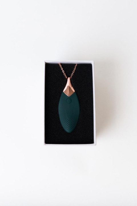 Mini wibrator naszyjnik Liberty Leaf zielony silikonowy