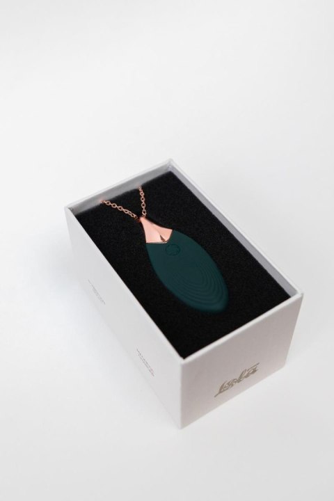 Mini wibrator naszyjnik Liberty Leaf zielony silikonowy