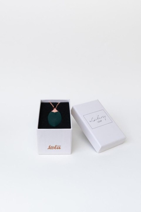Mini wibrator naszyjnik Liberty Leaf zielony silikonowy