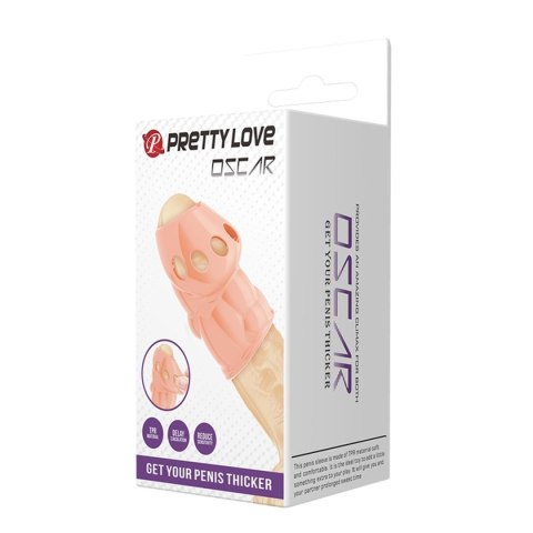 Nakładka przelotowa pogrubiająca penisa Pretty Love Oscar TPR
