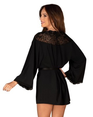 Peniuar Obsessive Bellastia czarny koronkowy XL/2XL