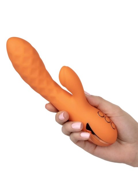 Wibrator króliczek Calexotics Newport Beach Babe pomarańczowy USB 21.5 cm