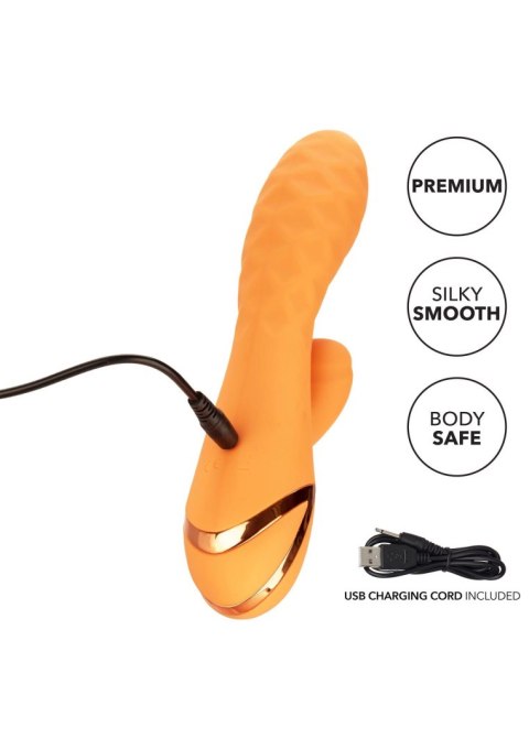 Wibrator króliczek Calexotics Newport Beach Babe pomarańczowy USB 21.5 cm