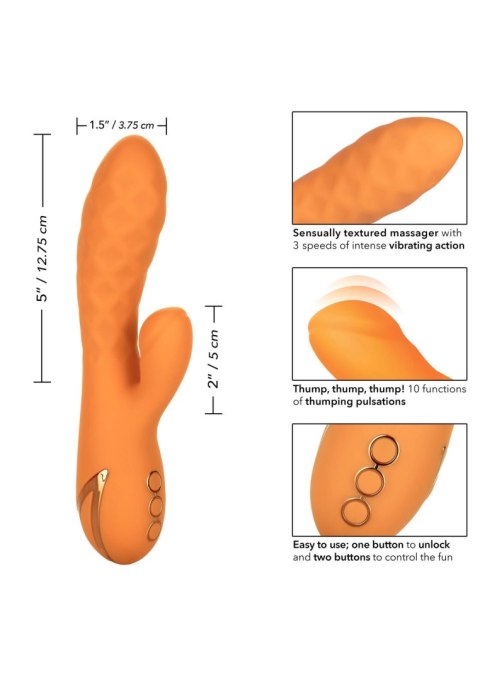 Wibrator króliczek Calexotics Newport Beach Babe pomarańczowy USB 21.5 cm