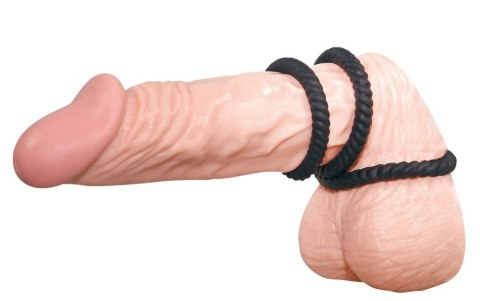 Pierścienie erekcyjne rowkowane Lust 3 You2Toys silikonowe czarne