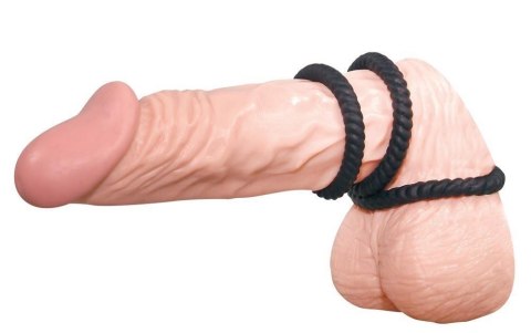 Pierścienie erekcyjne rowkowane Lust 3 You2Toys silikonowe czarne