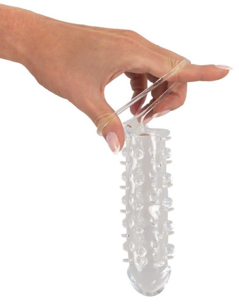 Przezroczysta przedłużka na penisa Crystal 11 cm z pierścieniem