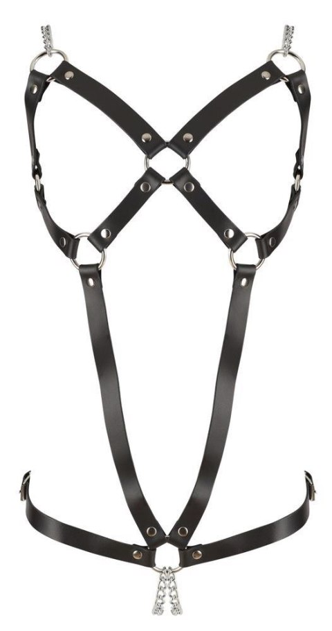 Skórzany harness ZADO z dwoma łańcuchami S L
