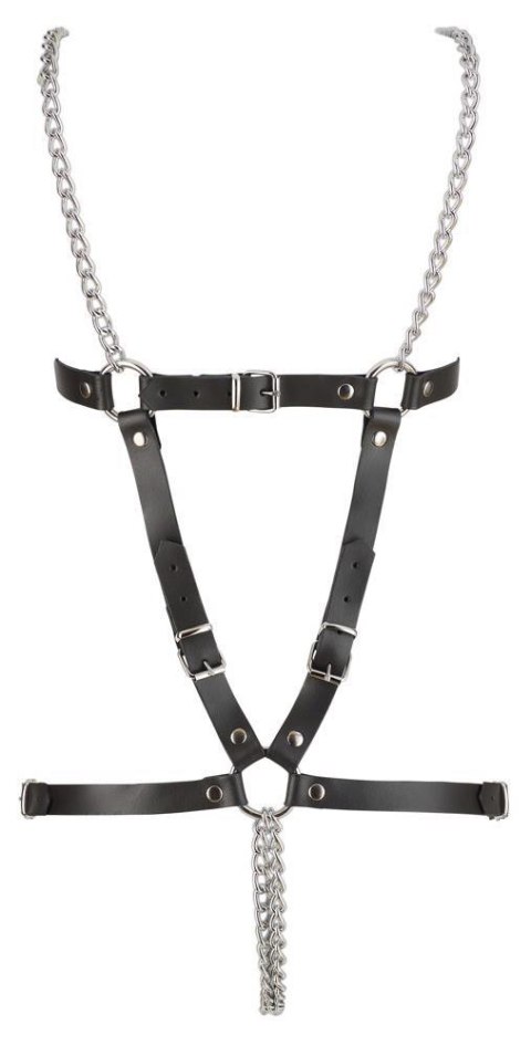 Skórzany harness ZADO z dwoma łańcuchami S L
