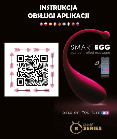 Jajko wibrujące Smart Egg B Series z aplikacją silikonowe USB