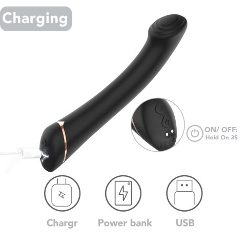 Wibrator punktu G silikonowy Gwand czarny USB