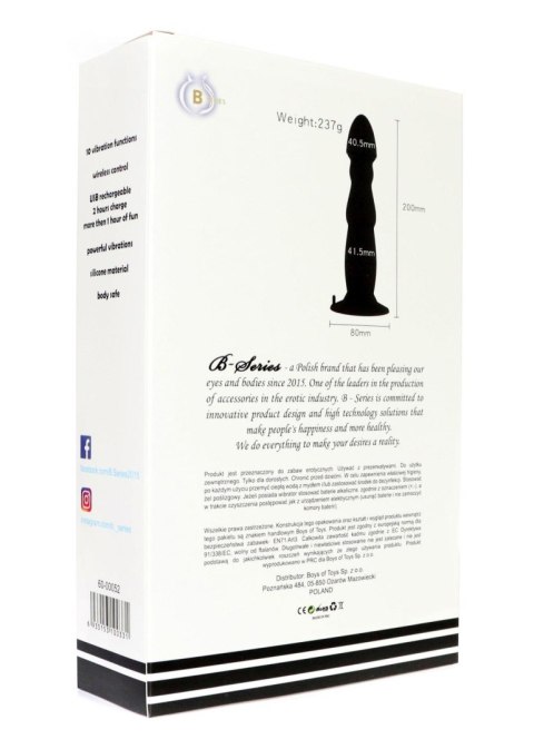 Masażer prostaty silikonowy z pilotem USB 10 funkcji B Series Power