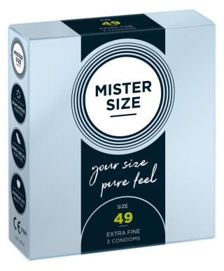 Prezerwatywy cienkie Mister Size 49 mm przezroczyste wegańskie 3 szt