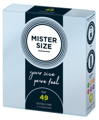 Prezerwatywy cienkie Mister Size 49 mm przezroczyste wegańskie 3 szt