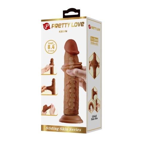 Dildo realistyczne Pretty Love Keon TPR 21 cm z przyssawką giętkie