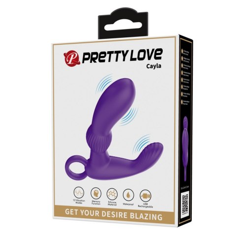 Masażer prostaty Pretty Love Cayla fioletowy 12 wibracji USB