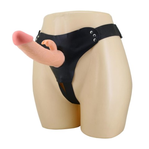 Pas strap-on z protezą króliczą Pretty Love Mavis cielisty 19 cm