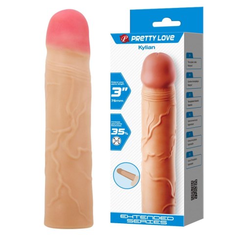 Przedłużka na penisa Pretty Love Kylian Flesh realistyczna 76 mm