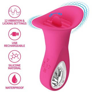 Wibrator oralny z języczkiem Pretty Love Clyde 12 wibracji 12 lizania USB