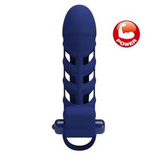 Wibrująca silikonowa przedłużka na penisa Pretty Love 10 funkcji