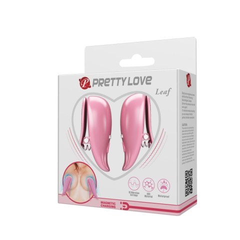 Wibrujące klipsy na sutki Pretty Love Leaf 10 funkcji