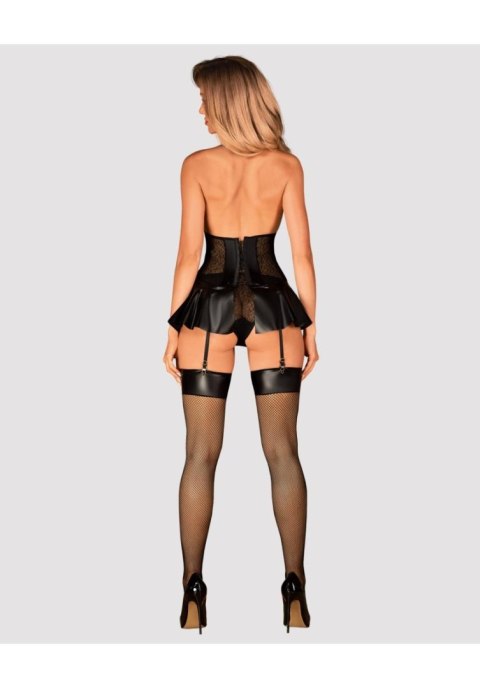 Pończochy Darkessia czarne skóropodobne L/XL Obsessive