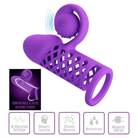 Przedłużka na penisa Romance stymulator łechtaczki 10 wibracji USB
