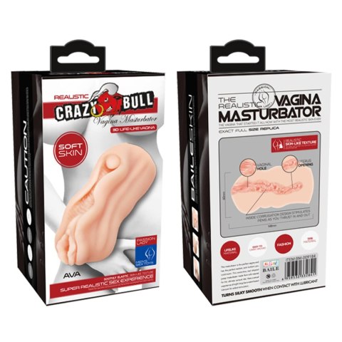 Realistyczny masturbator waginalny Crazy Bull AVA TPR wodoodporny