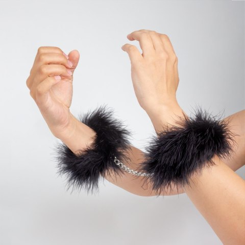 Kajdanki marabou czarne Secret Play