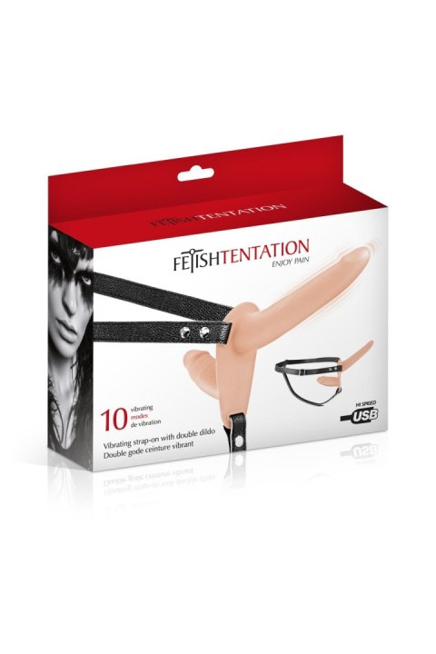 Podwójny wibrujący strap-on Fetish Tentation USB