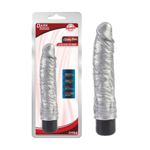 Wibrator realistyczny Chubby Beau Silver srebrny 22 cm DarkMuscle