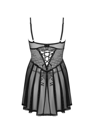 Babydoll i stringi Obsessive Chemeris czarny M/L
